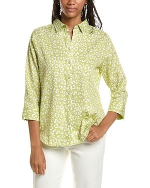Foxcroft Margie 3/4-Sleeve Cheetah Shirt - Yellow