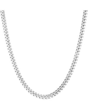 Italian Silver Miami Cuban Chain Necklace - Natural