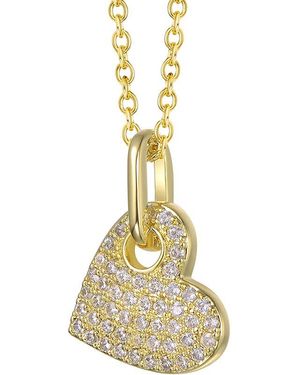 Genevive Jewelry 14K Diamond Cz Chain Necklace - Metallic