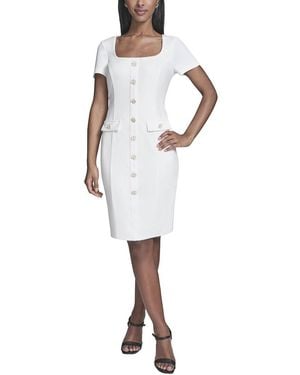 KARL LAGERFELD Scuba Crepe Sheath Dress - White