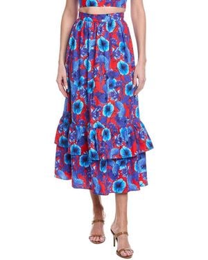 Borgo De Nor Paulina Midi Skirt - Blue