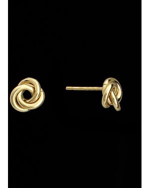 Italian Gold 18K Love Knot Studs - Black