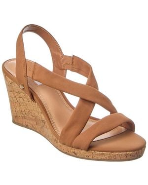 Dune Kamies Leather Wedge Sandal - Brown