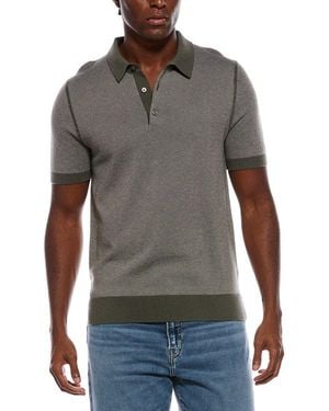 Vince Birdseye Wool-Blend Polo Jumper - Grey