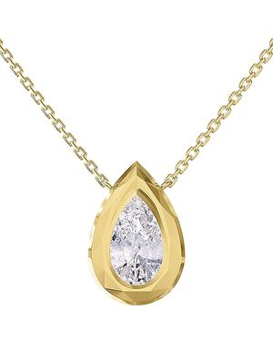 Lab Grown Diamonds 18K Over 3.03 Ct. Tw. Lab-Grown Diamond Pendant Necklace - Metallic