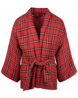 Gucci Linen-blend Bathrobe - Red