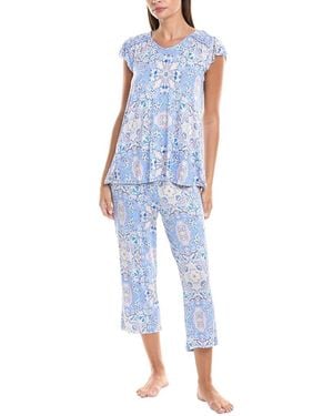 Ellen Tracy 2Pc Top & Pant Pyjama Set - Pink