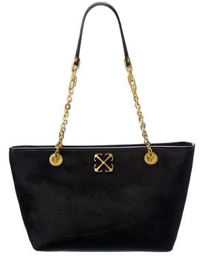 Off-White c/o Virgil Abloh Jitney Small Chain Haircalf Tote - Black