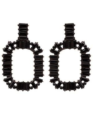 Eye Candy LA Luxe Collection Crystal Mackenzie Rainbow Drop Earrings - Black