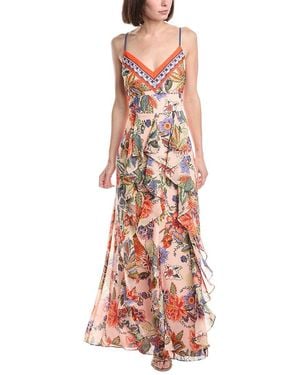 Eliza J Sleeveless Printed Midi Dress - White