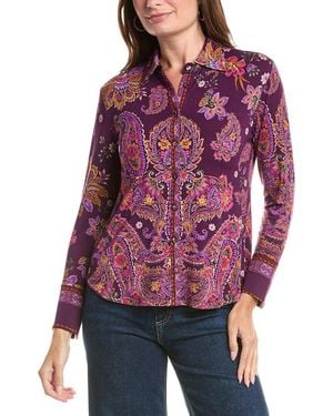 Johnny Was Petite The Janie Favorite Button Front Shirt - Red