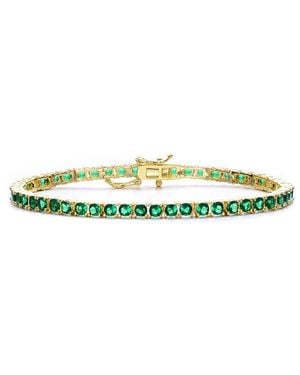 Rachel Glauber 14K Over Tennis Bracelet - Green