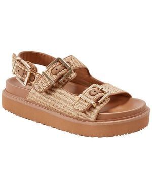 Marc Fisher Agenda Leather-Trim Sandal - Brown