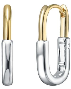 Rachel Glauber Plated Hoop Earrings - White