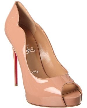Christian Louboutin Hot Chick Alta 120 Patent Sandal - Natural