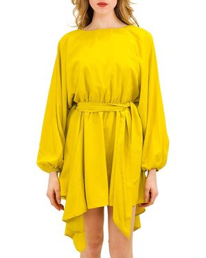 Azeeza Naila Silk Mini Dress - Yellow