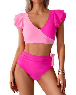 Amanda Royal 2Pc Bra & Swim Bottom Set - Pink