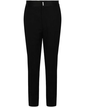 Givenchy Classic Fit Satin-Trim Wool Trouser - Black