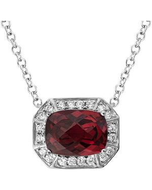 Diamond Select Cuts 14k 2.01 Ct. Tw. Diamond & Garnet Necklace - Red