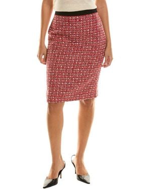 St. John Tweed Pencil Skirt - Red