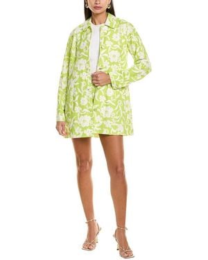FLORA BEA NYC Alanna Linen-Blend Coat - Yellow