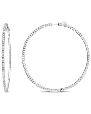 Diamond Select Cuts 14K 1.50 Ct. Tw. Diamond Hoops - White