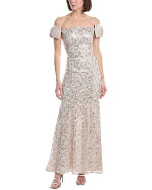 Eliza J Puff Sleeve Embellished Maxi Dress - Multicolour