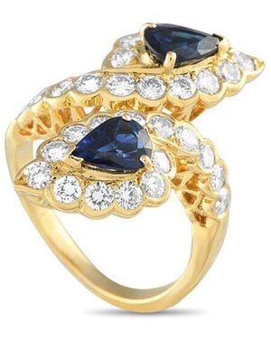 Van Cleef & Arpels 18K 2.92 Ct. Tw. Diamond & Sapphire Ring (Authentic Pre-Loved) - Metallic