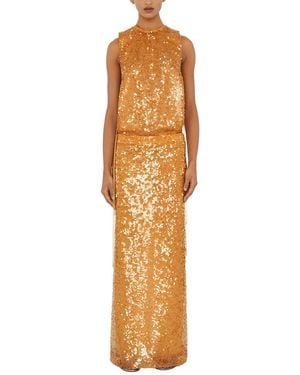 Adele Berto Embellished Maxi Dress - Metallic