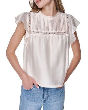 DKNY Pleated Studded Top - White