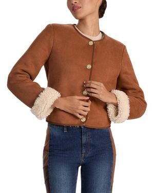 Alice + Olivia Dnu Alma Teddy Jacket - Blue