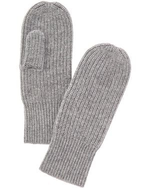 Amicale Cashmere Rib Cashmere Mittens - Grey
