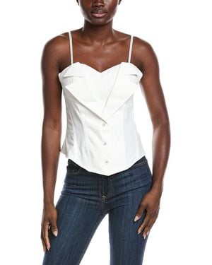 Gracia Zip-Up Corset Top - White