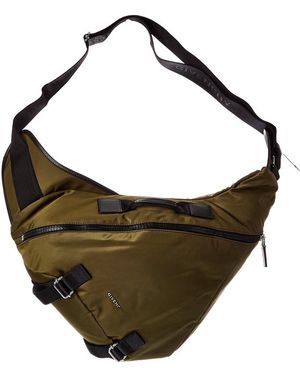 Givenchy G Zip Medium Triangle Canvas Sling Bag - Brown