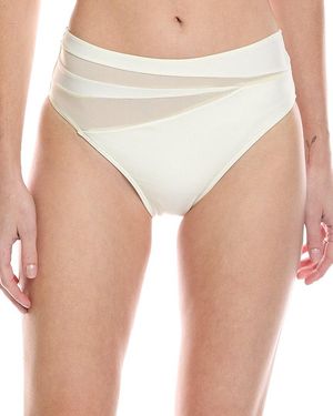 summersalt The Mesh High-Leg High-Rise Bikini Bottom - White