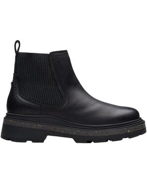 Clarks Hencroftstepwp Leather Boot - Black