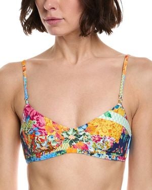 Monte and Lou Crop Bralette Bikini Top - Pink