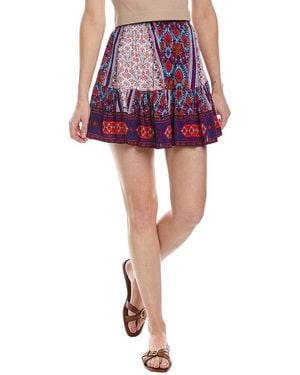 Walker & Wade Boho Mini Skirt - Purple