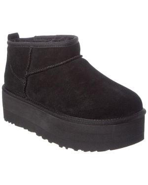 UGG Classic Ultra Mini Suede Platform Boot - Black