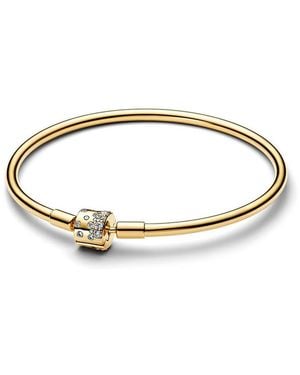 PANDORA Moments 14K Plated Cz Bangle Bracelet - Metallic