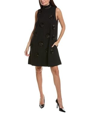 tyler boe Cleo Ponte Satin Trim Dress - Black