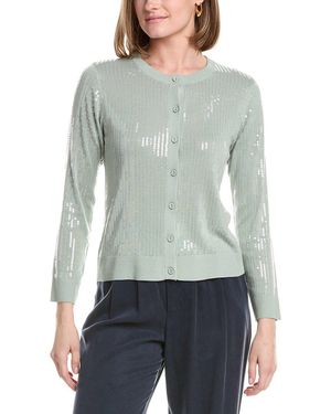 Anne Klein Sequin Cardigan - Grey