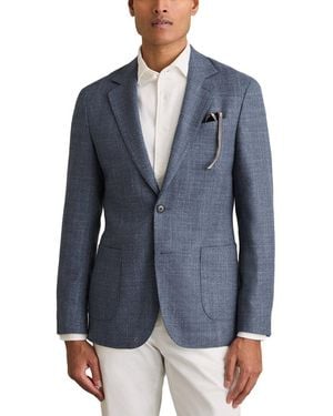 Reiss Stack Wool-Blend Formal Jacket - Blue
