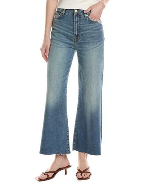 7 For All Mankind Luxe Vintage Jo Ultra High-Rise Panorama Cropped Jean - Blue
