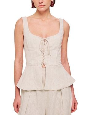 Ronny Kobo Catalan Linen Top - White