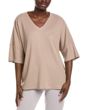 Natori Tranquility Waffle V-Neck Top - Natural