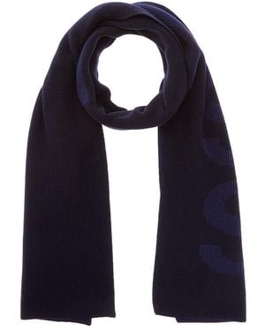 BOSS Nebbio Wool-Blend Scarf - Blue