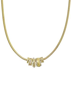 Adornia 14K Plated Sliding Rings Collar Necklace - Metallic