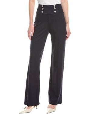 Tahari High Waisted Pull-On Wide Leg Pant - Black