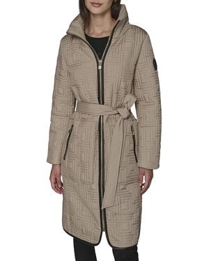 KARL LAGERFELD Quilted Coat - Brown
